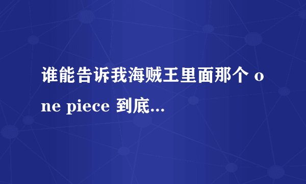 谁能告诉我海贼王里面那个 one piece 到底是什么，有什么含义？