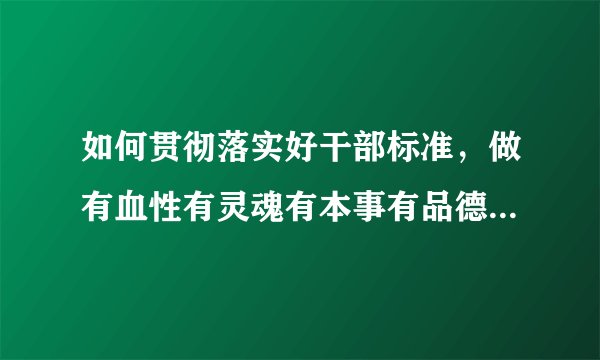 如何贯彻落实好干部标准，做有血性有灵魂有本事有品德的新一代革命军人