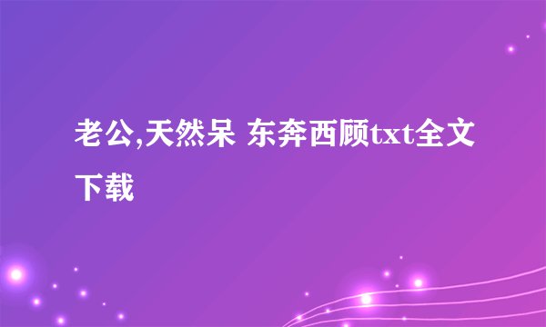 老公,天然呆 东奔西顾txt全文下载