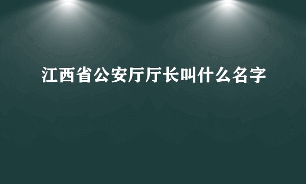 江西省公安厅厅长叫什么名字