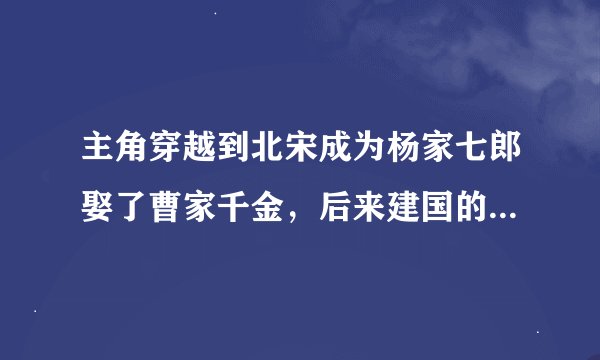 主角穿越到北宋成为杨家七郎娶了曹家千金，后来建国的小说叫什么名字？