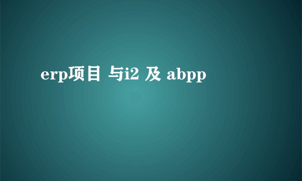erp项目 与i2 及 abpp