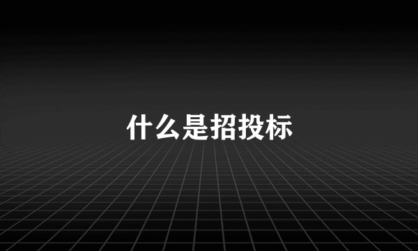 什么是招投标