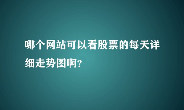 哪个网站可以看股票的每天详细走势图啊？