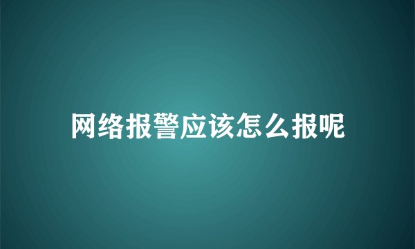 网络报警应该怎么报呢