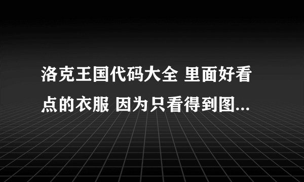 洛克王国代码大全 里面好看点的衣服 因为只看得到图片不知道穿身上怎么样 关键有很多都买不了