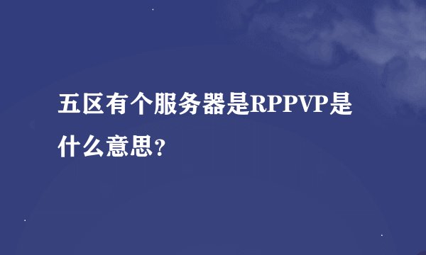 五区有个服务器是RPPVP是什么意思？