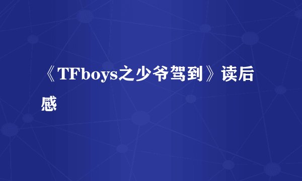 《TFboys之少爷驾到》读后感