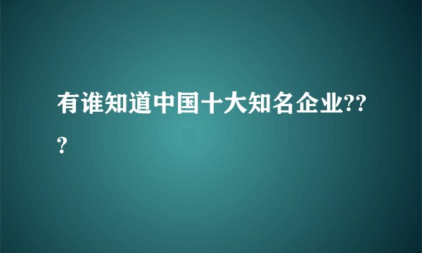 有谁知道中国十大知名企业???