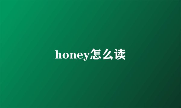 honey怎么读