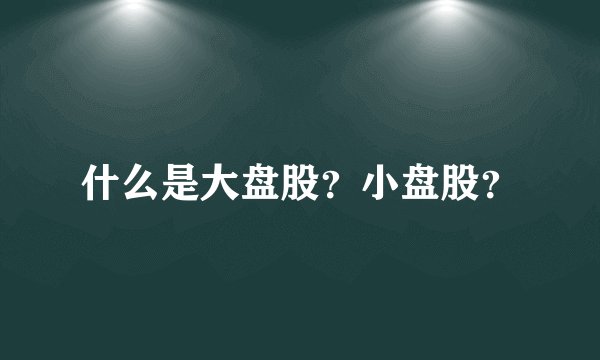 什么是大盘股？小盘股？