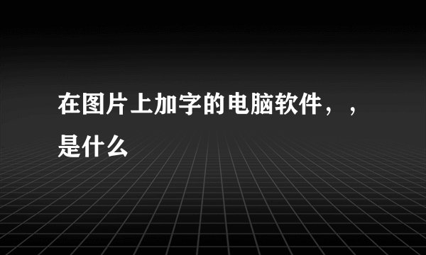 在图片上加字的电脑软件，，是什么