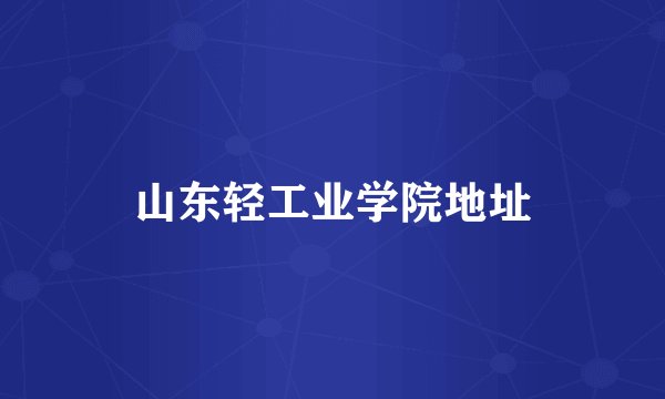 山东轻工业学院地址