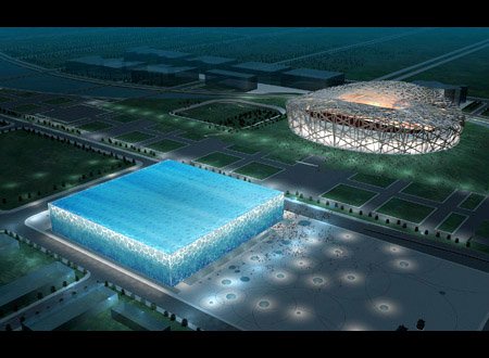 鸟巢水立方图片