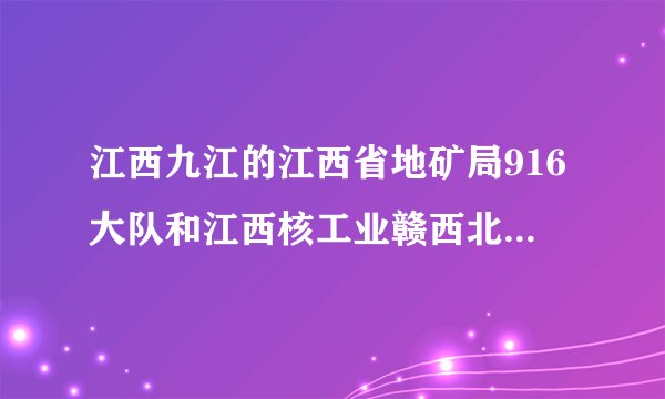 江西九江的江西省地矿局916大队和江西核工业赣西北大队哪个大队较好？