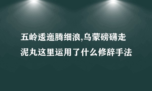 五岭逶迤腾细浪,乌蒙磅礴走泥丸这里运用了什么修辞手法