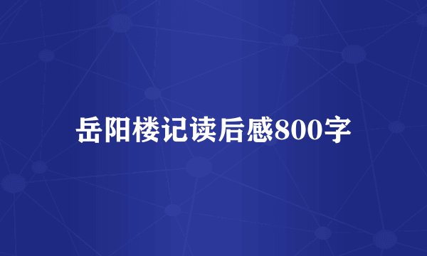 岳阳楼记读后感800字