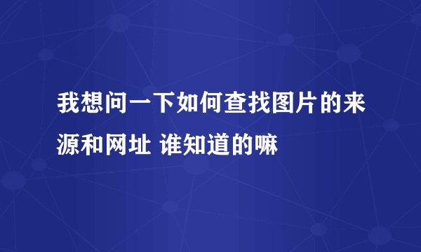 我想问一下如何查找图片的来源和网址 谁知道的嘛
