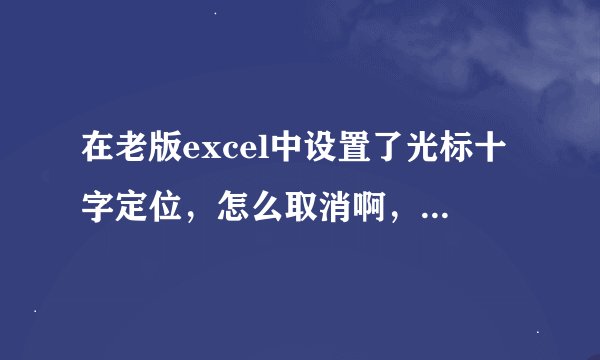 在老版excel中设置了光标十字定位，怎么取消啊，哪位大神帮帮我