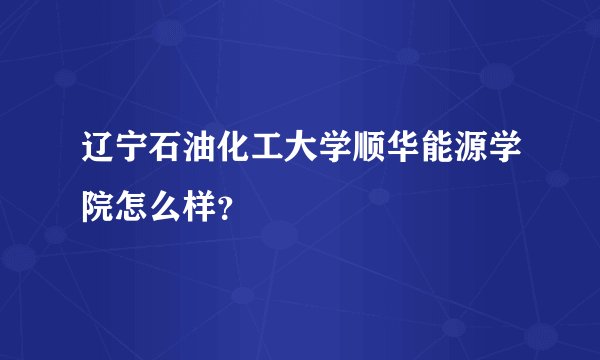 辽宁石油化工大学顺华能源学院怎么样？