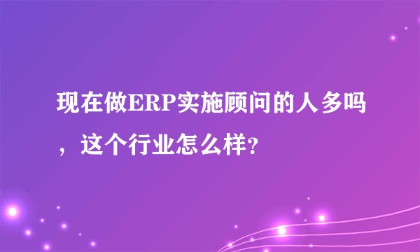 现在做ERP实施顾问的人多吗，这个行业怎么样？