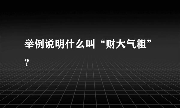 举例说明什么叫“财大气粗”？