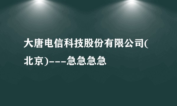 大唐电信科技股份有限公司(北京)---急急急急