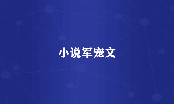 小说军宠文