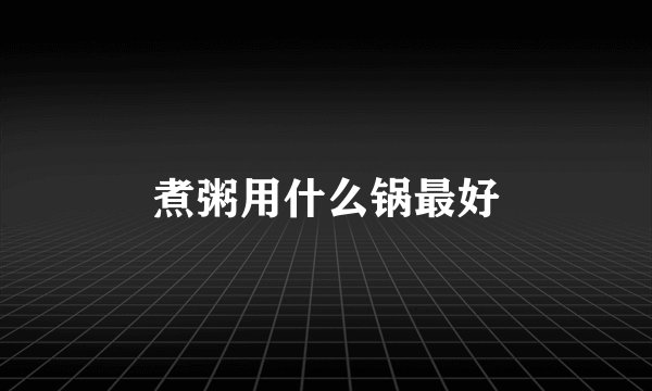 煮粥用什么锅最好