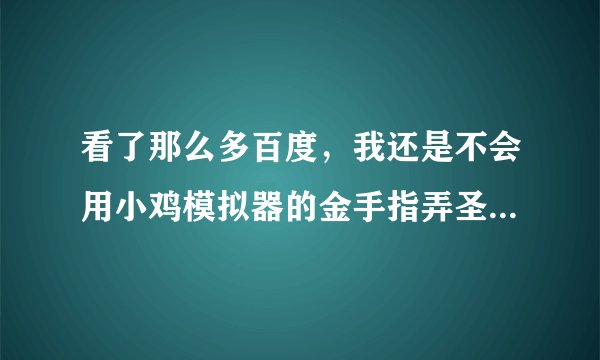 看了那么多百度，我还是不会用小鸡模拟器的金手指弄圣火徽章外传代码，有高手指点一下吗。