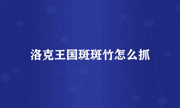 洛克王国斑斑竹怎么抓