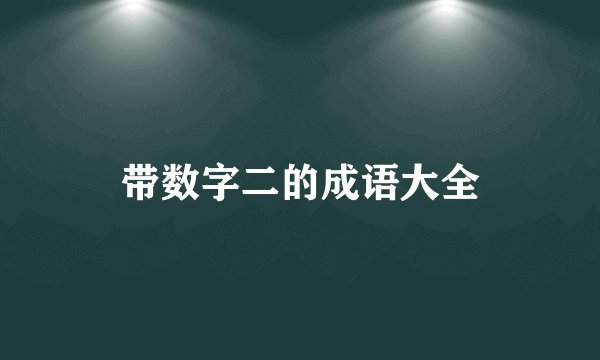 带数字二的成语大全