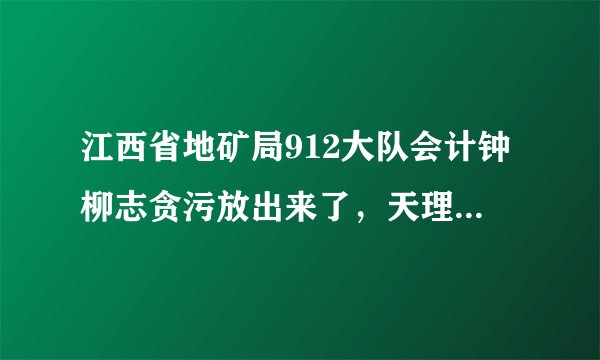 江西省地矿局912大队会计钟柳志贪污放出来了，天理不容，这个人没有贪