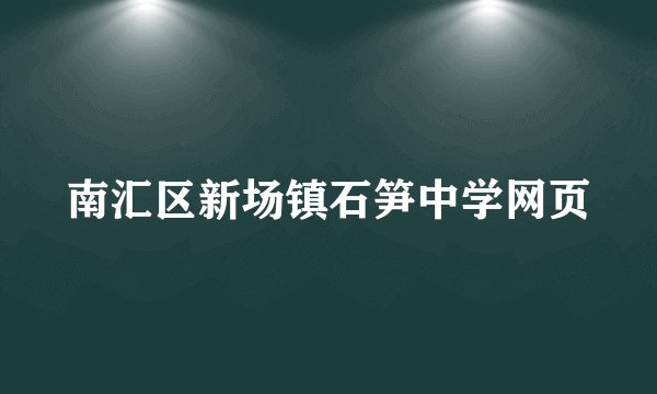 南汇区新场镇石笋中学网页