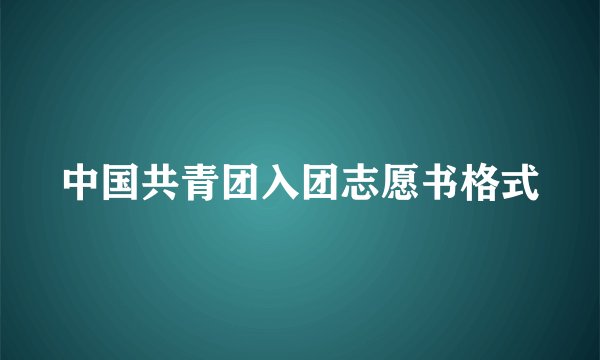 中国共青团入团志愿书格式