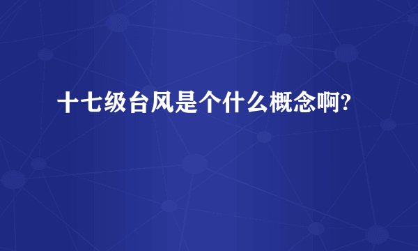 十七级台风是个什么概念啊?