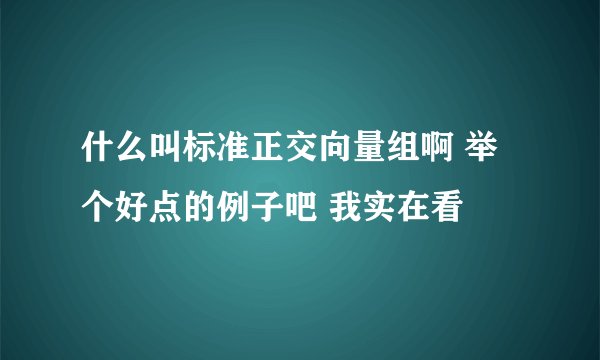 什么叫标准正交向量组啊 举个好点的例子吧 我实在看