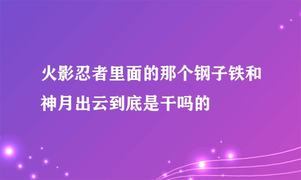 火影忍者里面的那个钢子铁和神月出云到底是干吗的