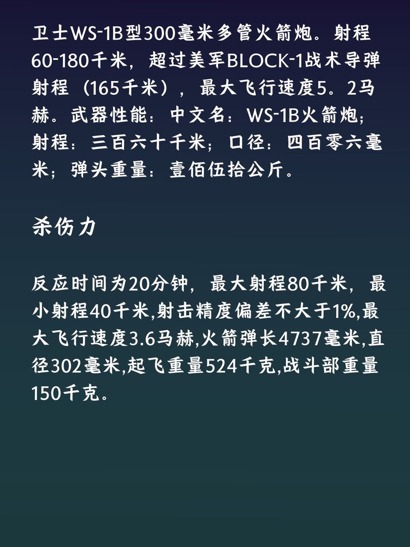 WS-1/1B型300毫米多管火箭炮
