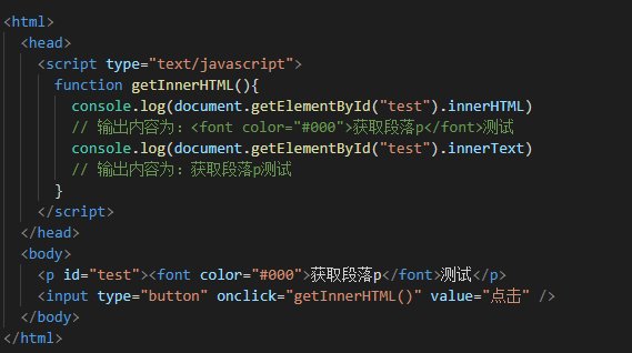 innerHTML和innerText什么区别