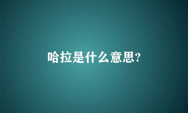 哈拉是什么意思?