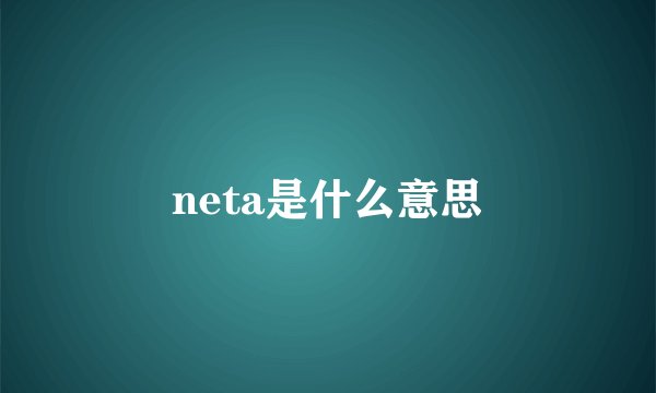 neta是什么意思