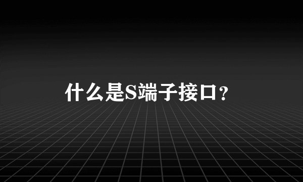什么是S端子接口？