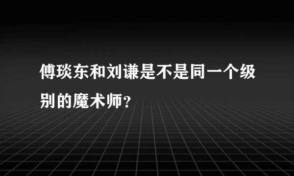 傅琰东和刘谦是不是同一个级别的魔术师？