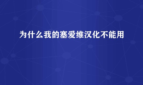 为什么我的塞爱维汉化不能用