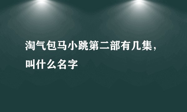 淘气包马小跳第二部有几集，叫什么名字