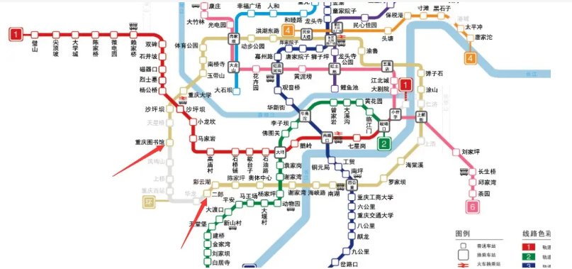 重庆一号线轻轨站路线图
