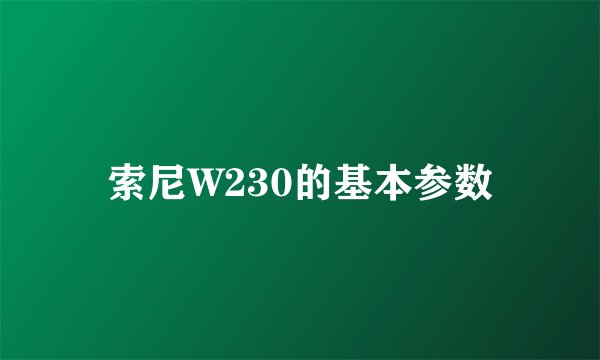 索尼W230的基本参数