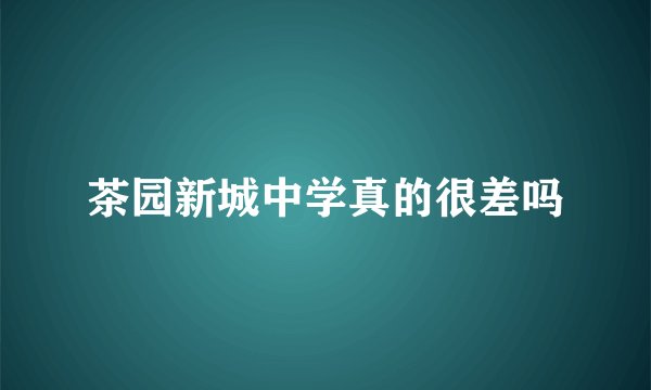 茶园新城中学真的很差吗