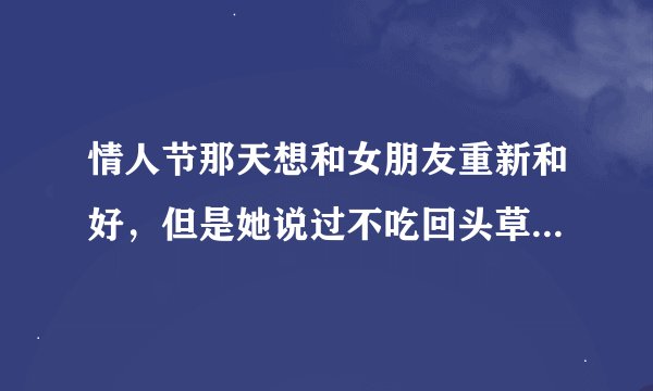情人节那天想和女朋友重新和好，但是她说过不吃回头草，是那种说一不二的人，很倔，那天我该说什么